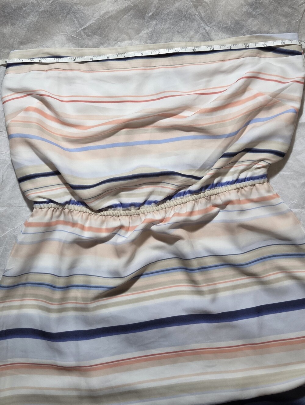White House Black Market Strapless Multicolor Striped Blouson Mini Dress - Picture 7 of 7